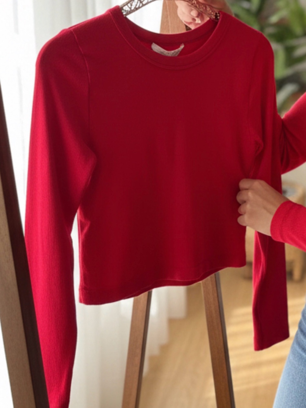 Happily Grey Red Long Sleeve Top M/L